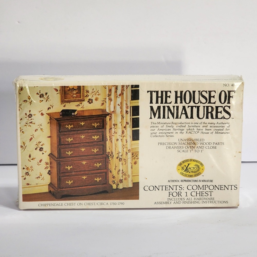 The House of Miniatures Chippendale Chest #40009 Unassembled Wood Parts Vintage